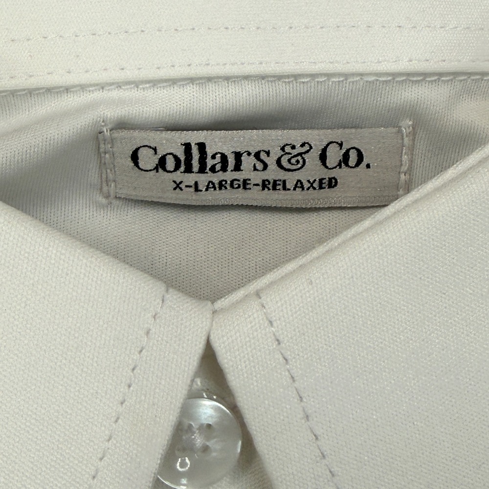 Collars & Co Mens Size XL Dress Collar Polo White Relaxed Fit Performance NWT - Picture 5 of 10